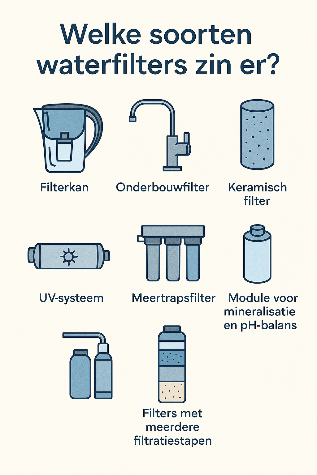 Welke soorten waterfilters zijn er – infographic